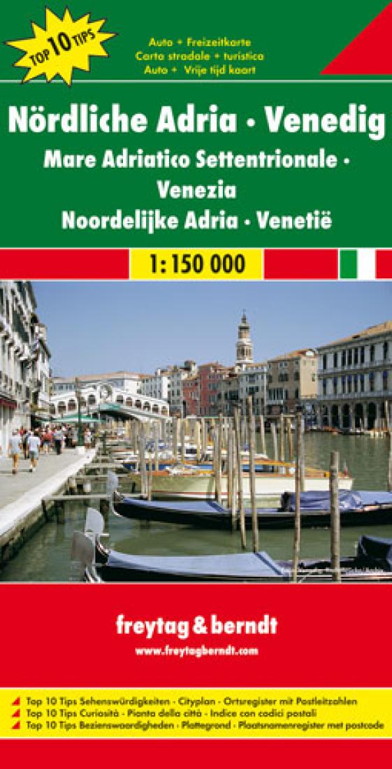 Nördliche Adria: Venedig = Mare Adriatico Settentrionale: Venezia = Noordelijke Adria: Venetië Travel Map