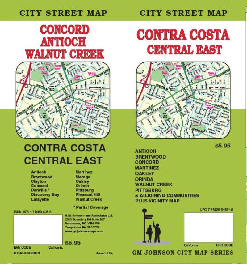 Contra Costa: Central East: City Street Map = Concord: Antioch: Walnut Creek: City Street Map
