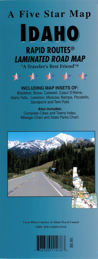 Idaho: Rapid Routes: Laminated Road Map