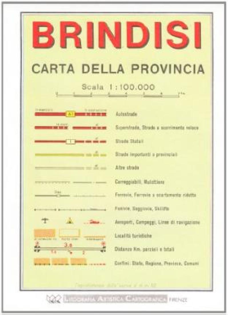 Brindisi: Carta Stradale Della Provincia Road Map