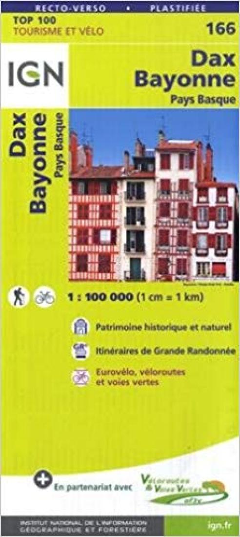 Pau - Bayonne France 1:100,000 Topographic Map - Sheet #166