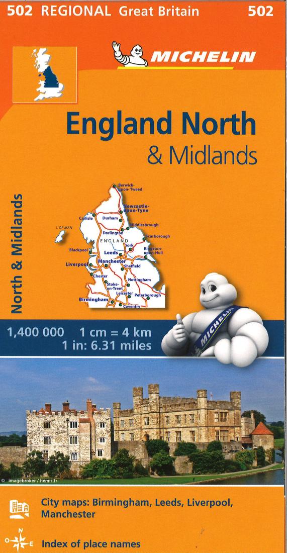 England, Northern And The Midlands (502) Road Map