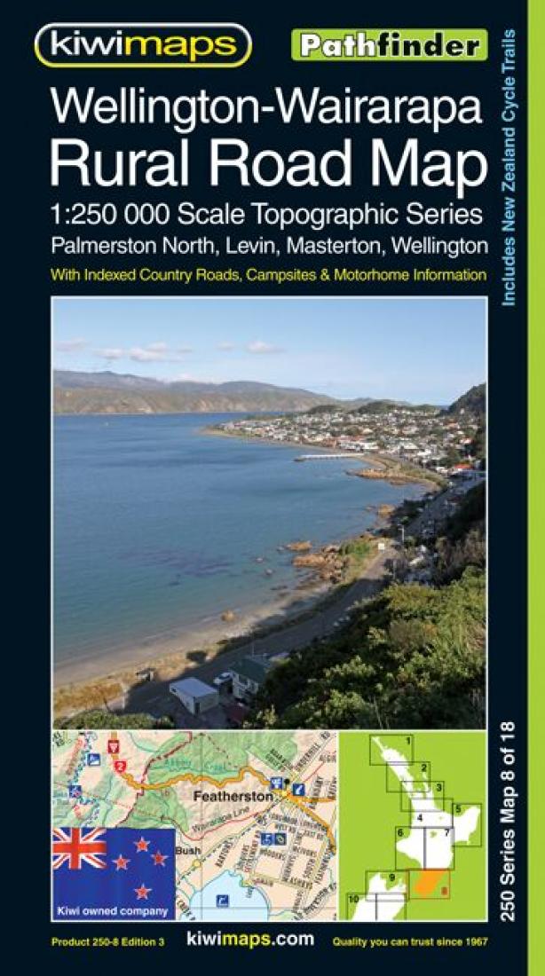 Wellington-Wairarapa: Rural Road Map: 1:250,000 Scale Topographic Series: Palmerston North, Levin, Masterton, Wellington