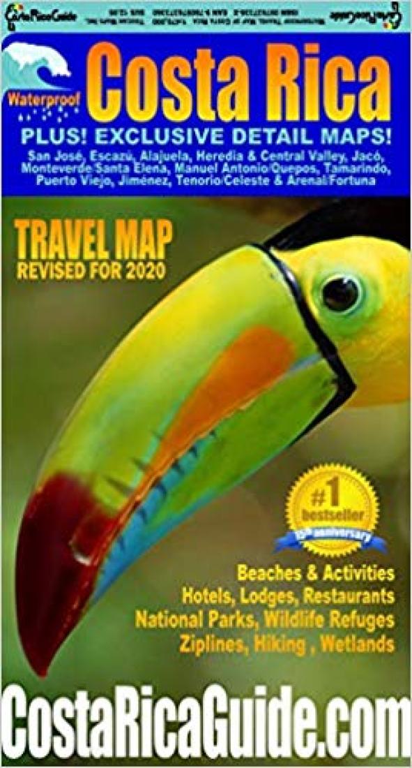 Costa Rica: Waterproof: Travel Map: Revised For 2020