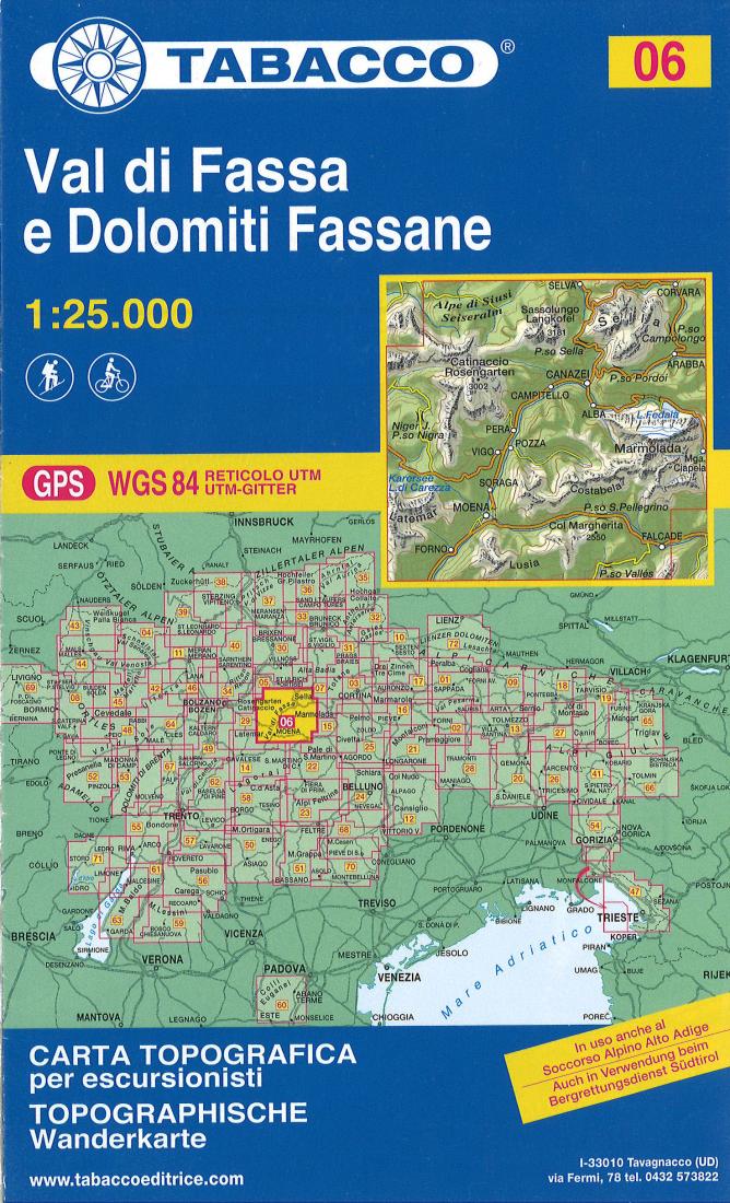 Val Di Fassa - Marmolada - Catinaccio/Rosengarten Topographic Hiking Map