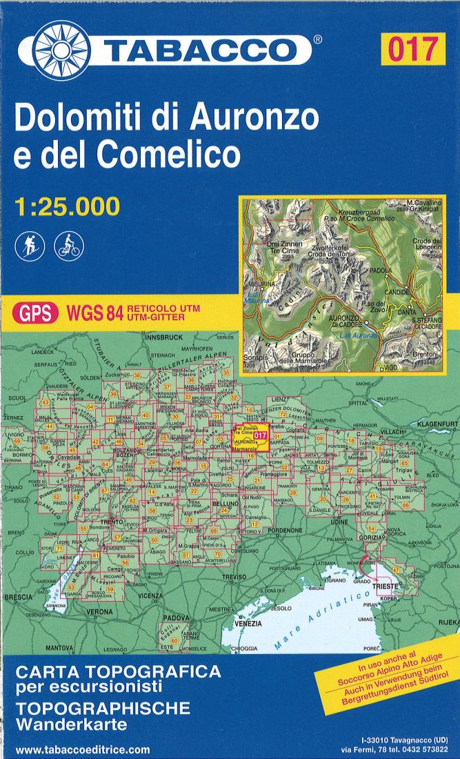 Dolomiti Di Auronzo E Del Comelico Topographic Hiking Map