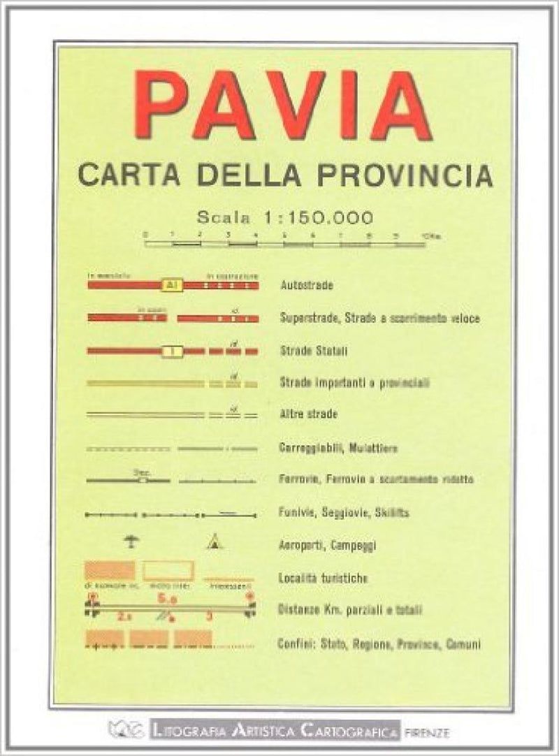 Pavia: Carta Della Provincia Road Map