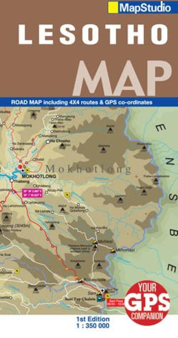 Lesotho Map: Road Map Including 4X4 Routes & Gps Co-Ordinates