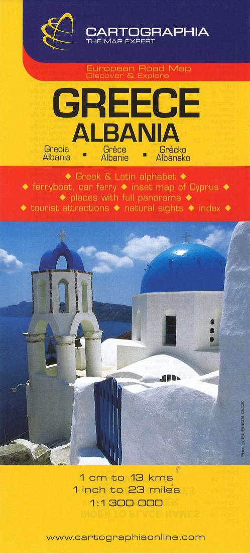 Greece: Albania: European Road Map: Discover & Explore: 1:1 300 000 = Görögország: Albánia: Európai Autótérképek: 1:1 300 000