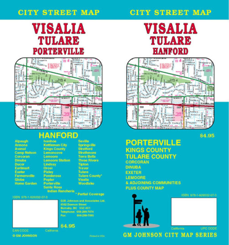 Visalia: Tulare: Hanford: City Street Map = Visalia: Tulare: Porterville: City Street Map