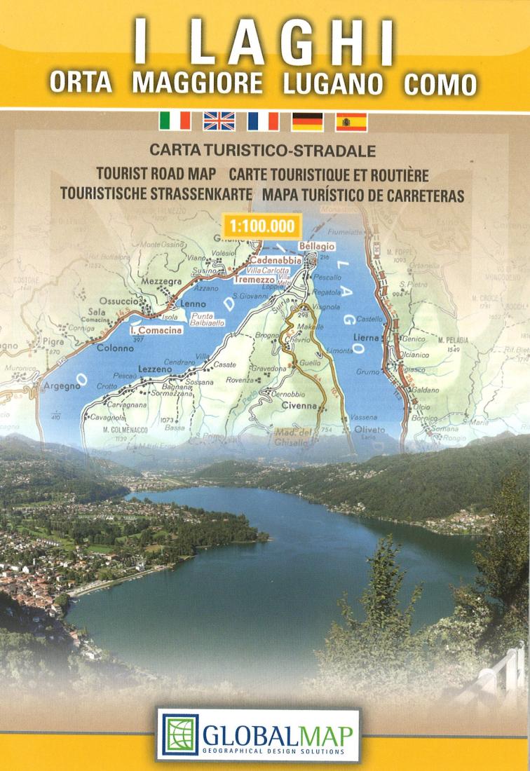 I Laghi: Orta: Maggiore: Lugano: Como: Carta Turistico-Stradale Travel Map