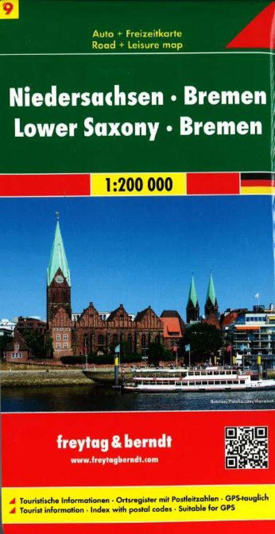 Niedersachsen: Bremen = Lower Saxony: Bremen Travel Map