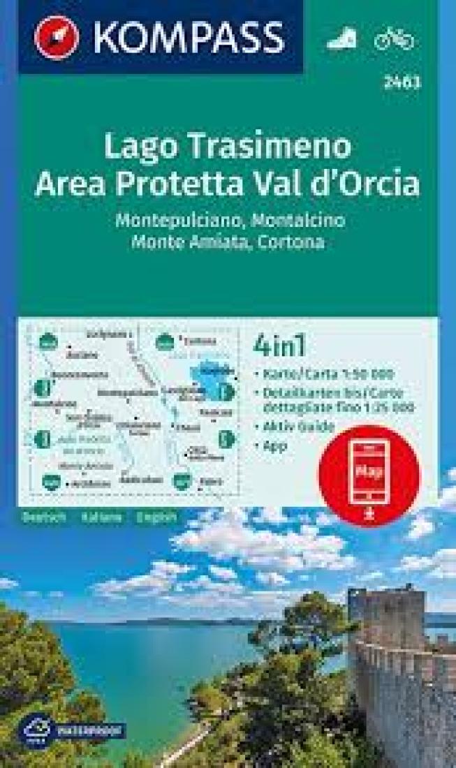 Lago Trasimeno Area Protteta Val 'D Orcia Hiking And Cycling Map