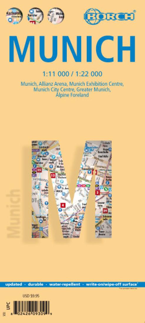 Munich: 1:11 000 / 1:22 000: Munich, Allianz Arena, Munch Exhibition Centre, Munich City Centre, Greater Munich, Alpine Foreland = München: 1:11 000 / 1:22 000: München, Allianz Arena, München, München City, Großraum München, Voralpenland Travel Map