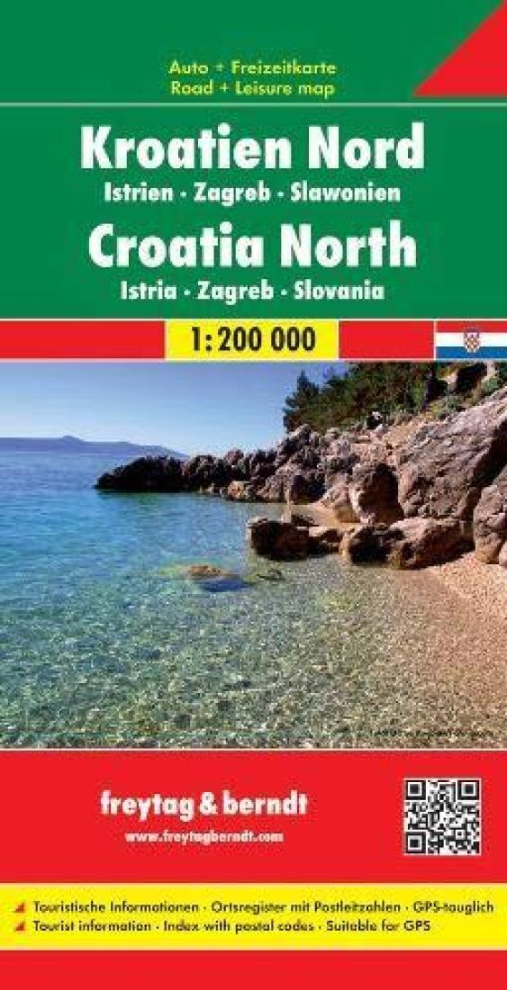 Kroatien Nord: Istrien: Zagreb: Slawonien = Croatia North: Istria: Zagreb: Slovania Travel Map