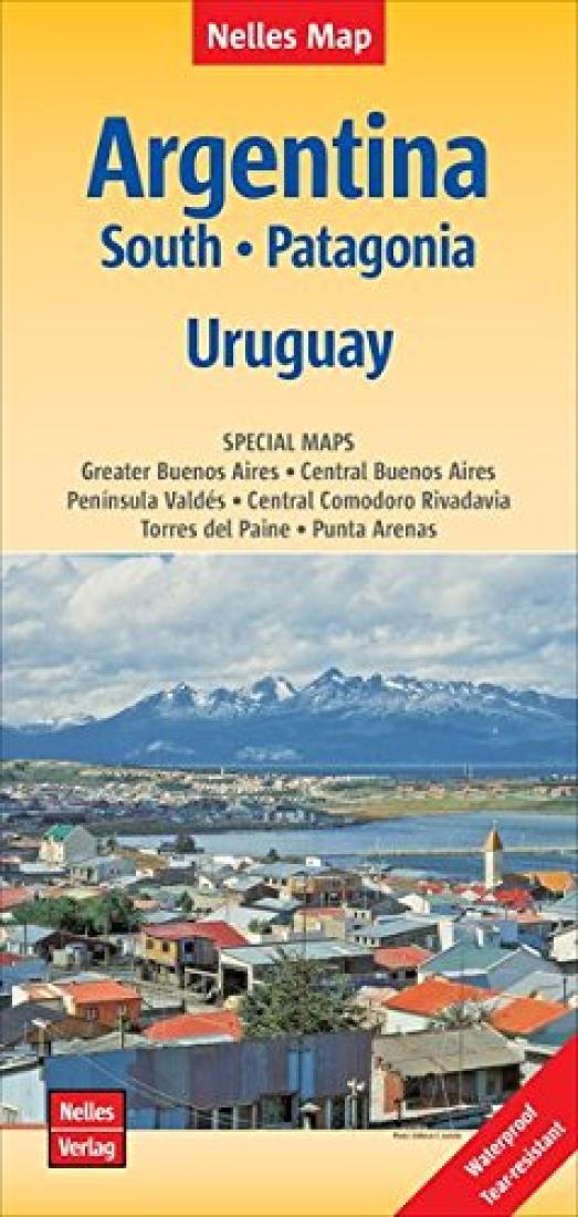 Argentina South: 1:2,500,000: Patagonia, Uruguay = Argentinine - Süd: 1:2,500,000: Patagonien, Uruguay = Argentine - Sud: 1:2,500,000: Patagonie, Uruguay = Argentina - Sur: 1:2,500,000: Patagonia, Uruguay Travel Map
