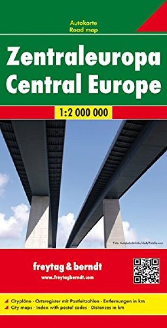 Zentraleuropa = Central Europe Travel Map