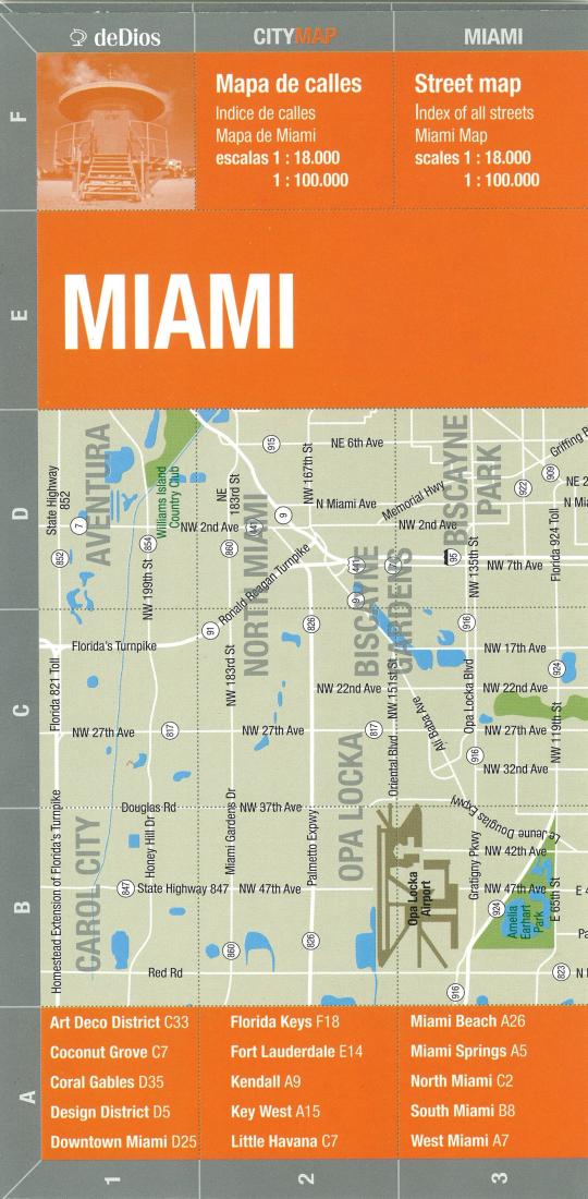 Miami: Bilingual Street Map