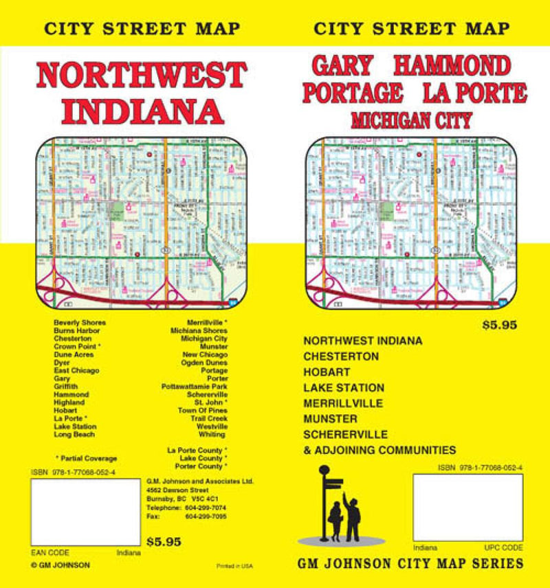 Gary: Hammond: Portage: La Porte: Michigan City: City Street Map = Northwest Indiana: City Street Map