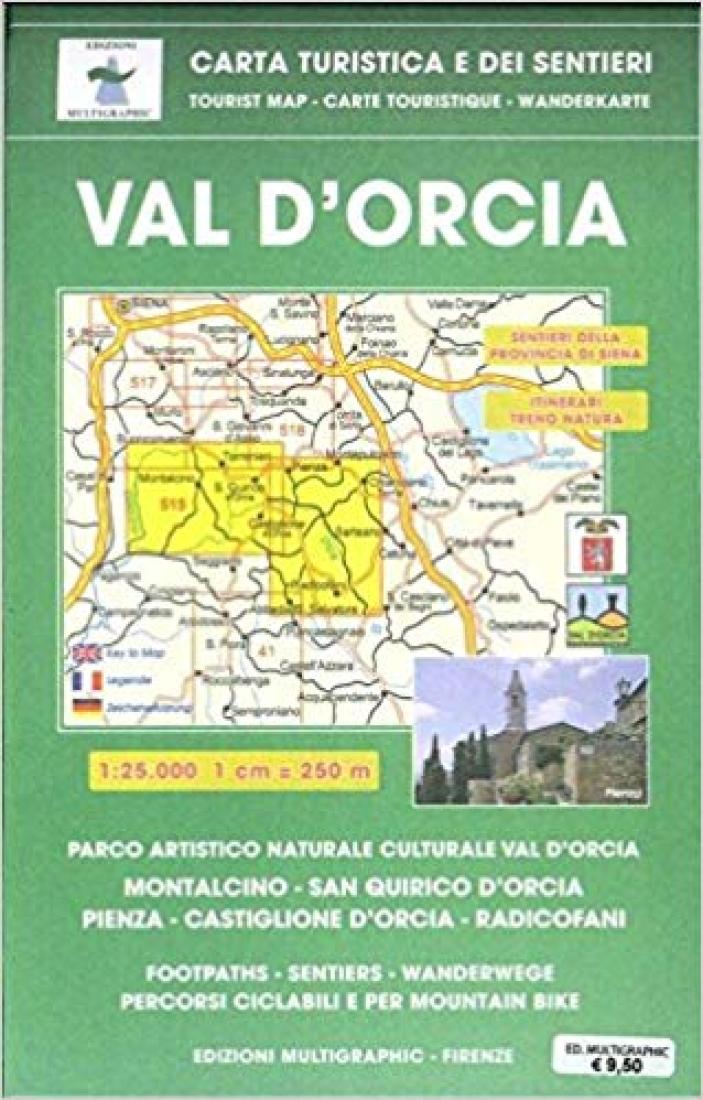 Val D'Orcia 1:25,000 Topographic Hiking Map