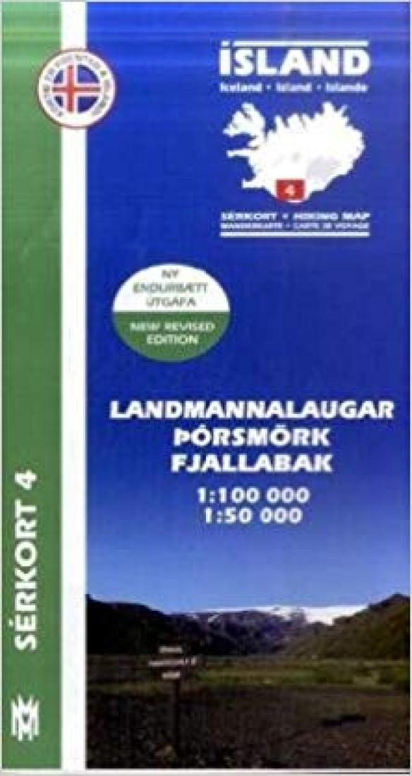 Landmannalaugar, Porsmörk, And Fjallabak Hiking Map