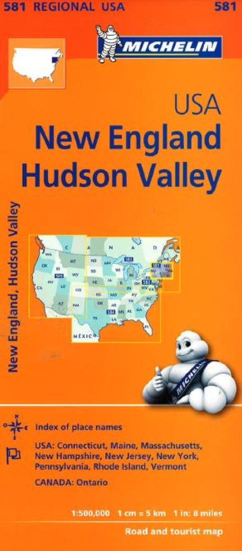 Hudson Valley, New England (581) Road Map