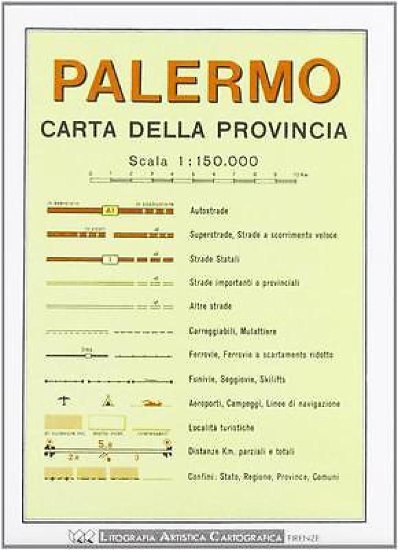 Palermo: Carta Della Provincia: Scala 1:150.000 Road Map