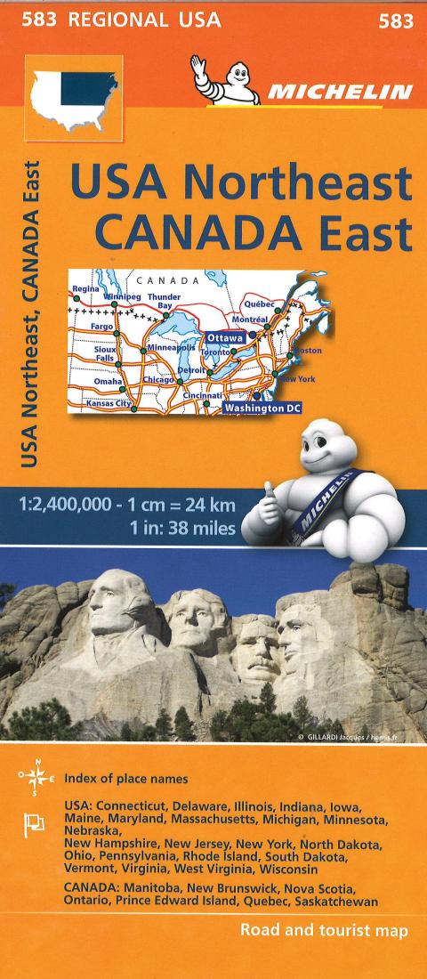 Usa Northeast: Canada East Road Map