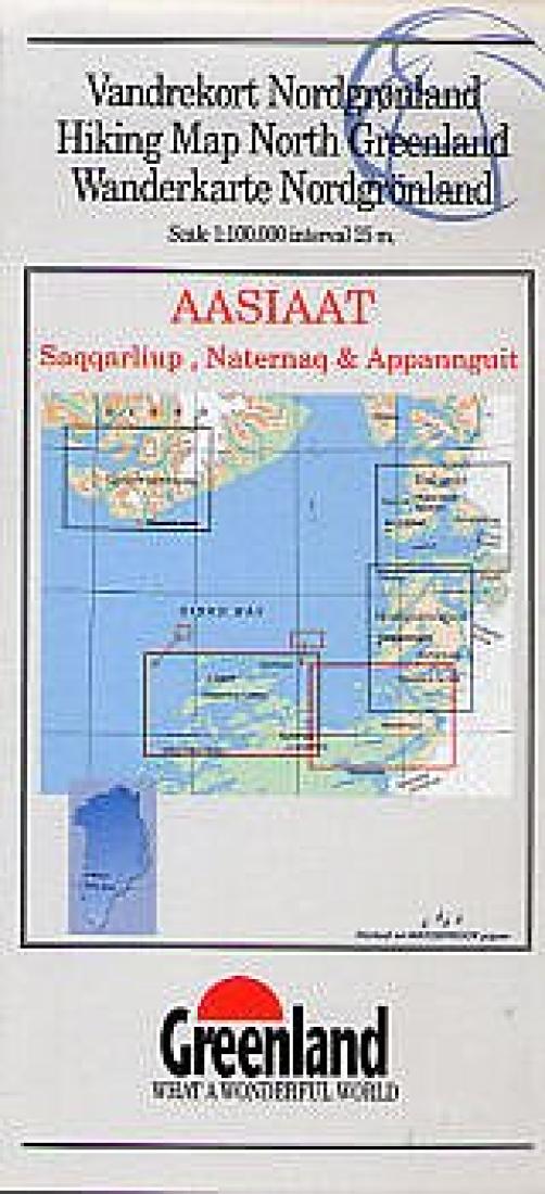 Hiking Map Northern Greenland: Aasiaat, Saqqarliup, Naternaq & Appannguit