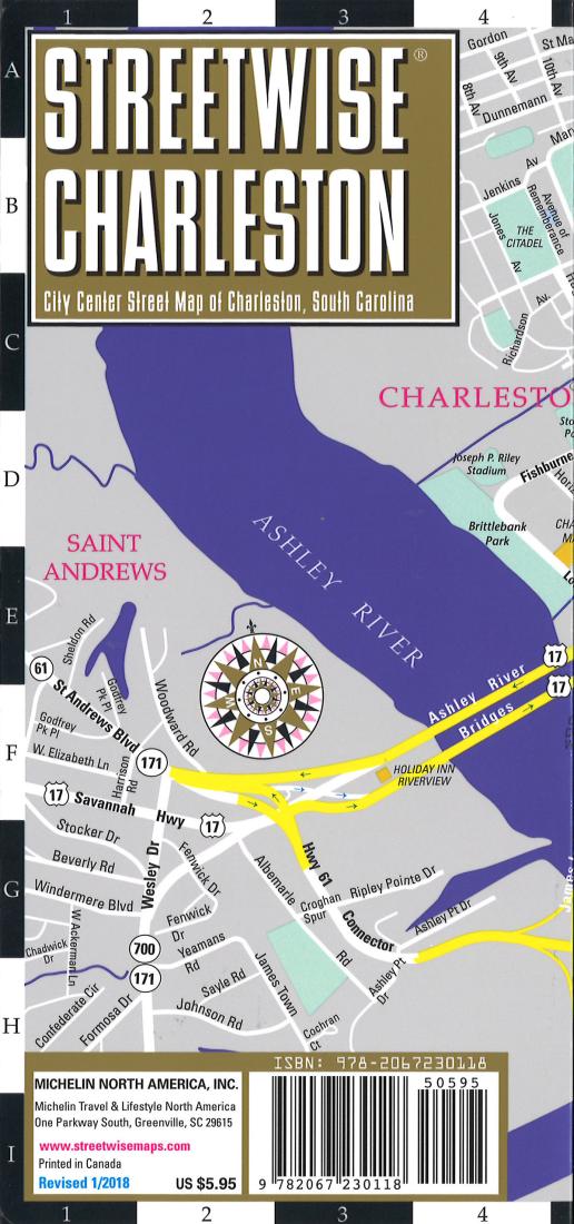 Streetwise Charleston: City Center Street Map Of Charleston, SouthCarolina