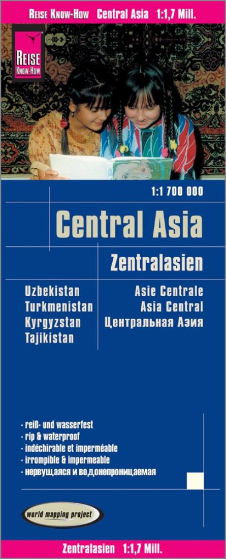 Central Asia 1:1 700 000: Uzbekistan, Turkmenistan, Kyrgyzstan, Tajikistan = Zentralasien 1:1 700 000 = Asie Centrale 1:1 700 000 = Asia Central  1:1 700 000 = ??????????? ???? 1:1 700 000 Road Map