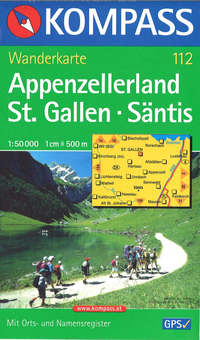 Appenzellerland St. Gallen - Santis Hiking Map