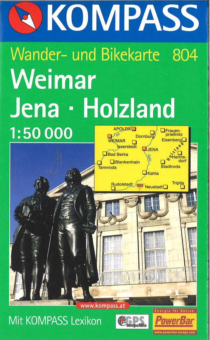 Weimar, Jena, And Holzland Hiking Map