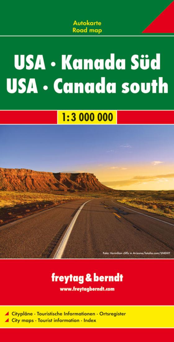 Usa: Kanada Süd = Usa: Canada South Travel Map