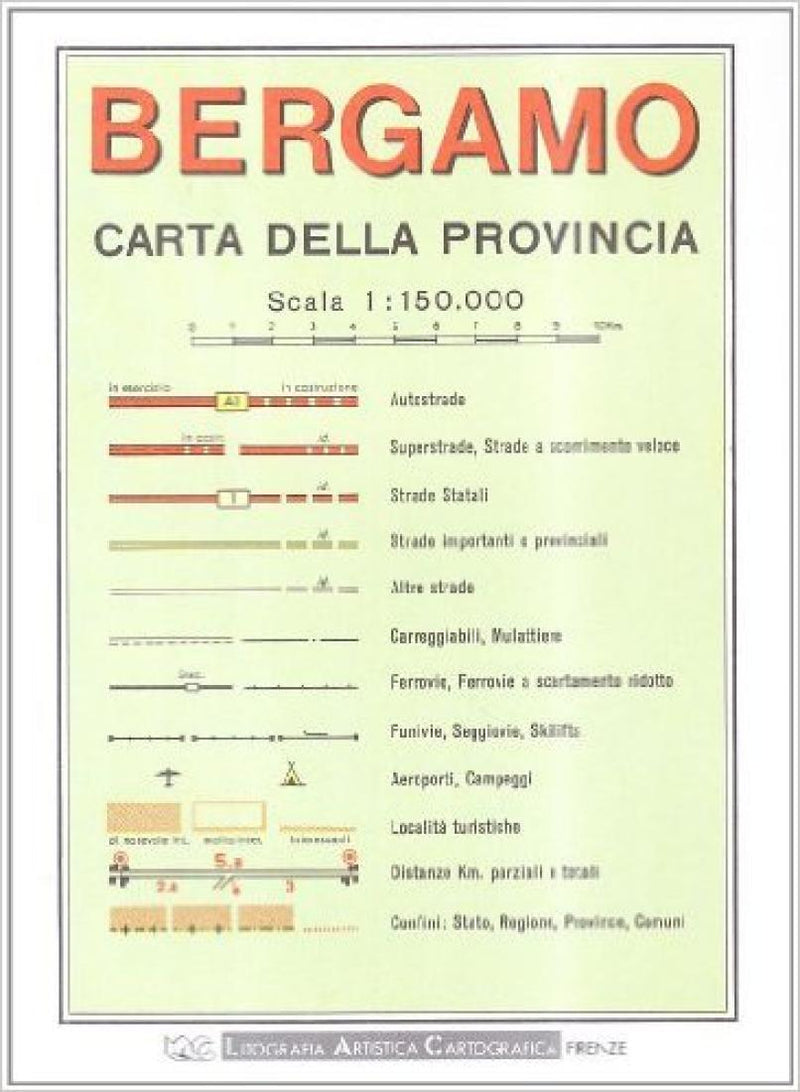 Bergamo: Carta Della Provincia Road Map