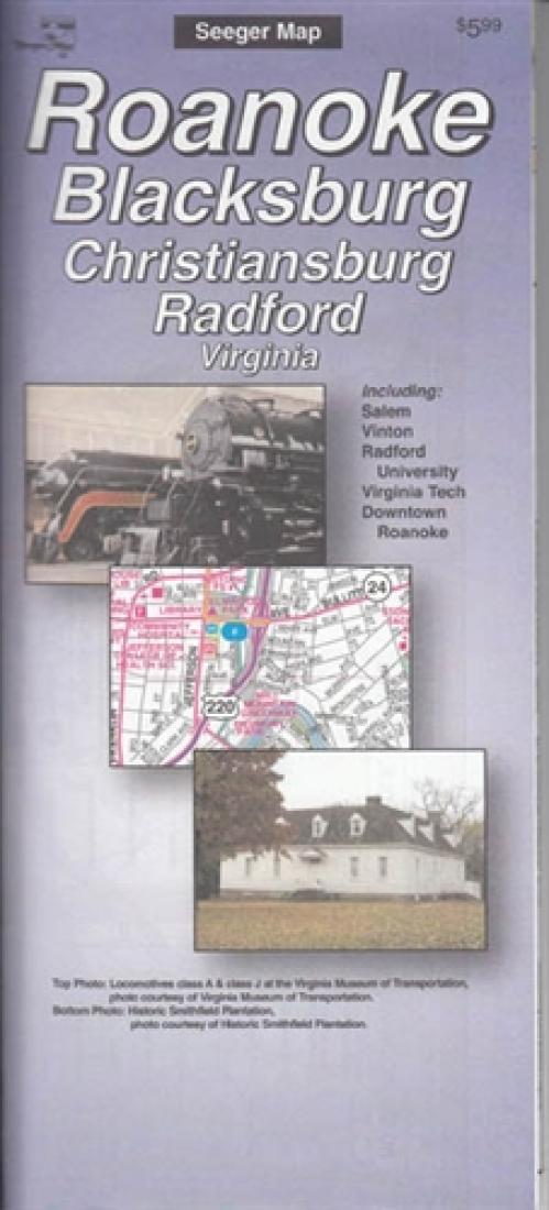 Roanoke: Blacksburg: Christiansburg: Radford: Virginia Road Map