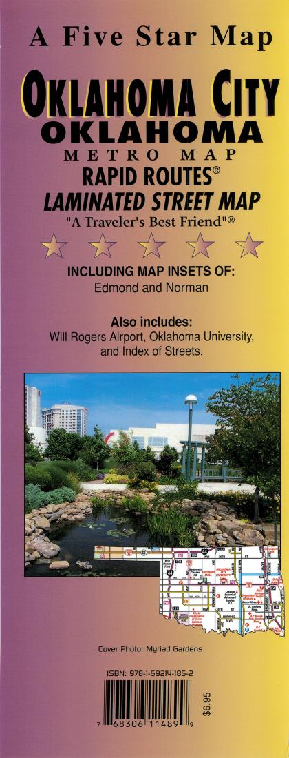 Oklahoma City: Oklahoma: Metro Map: Rapid Routes: Laminated Street Map