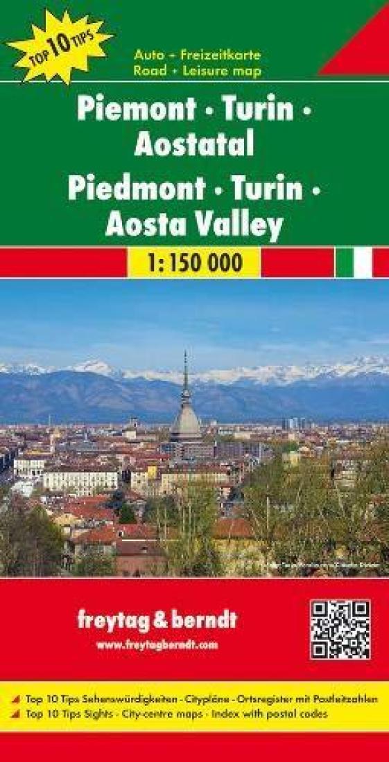 Piemont - Turin - Aostatal 1:150 000 Auto + Freizeitkarte = Piedmont - Turin - Aosta Valley 1:150 000 Road + Leisure Map = Piemonte - Torino - Valle D'Aosta 1:150 000 Carte Stradale + Turistica = Piémont - Turin - Vallée D'Aoste 1:150 000 Carte Routi