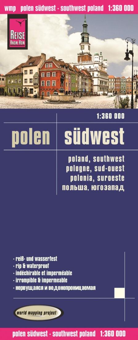 Polen: Südwest = Poland, Southwest = Pologne, Sud-Ouest = Polonia, Suroeste = ??????, ???????? Road Map