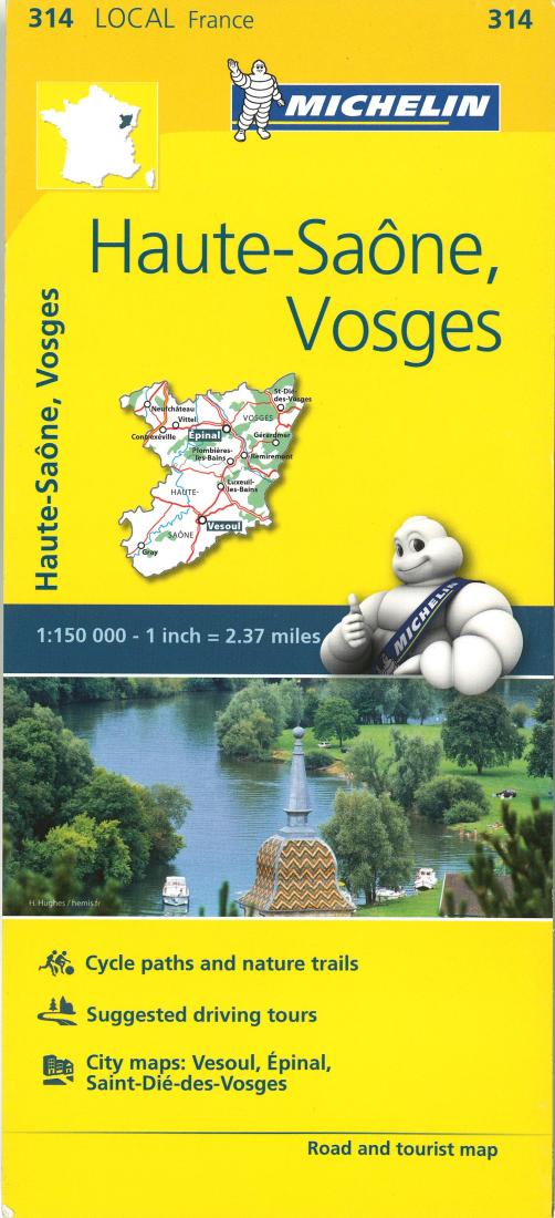 Haute-Saône, Vosges: Road And Tourist Map = Haute-Saône, Vosges: Carte Routière Et Touristique