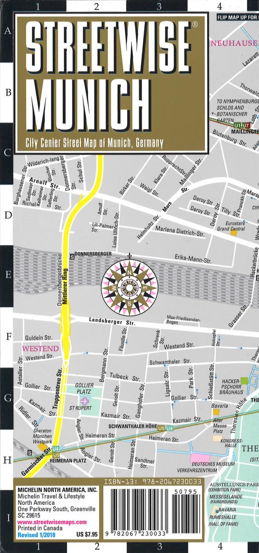 Streetwise Munich: City Center Street Map Of Munich, Germany