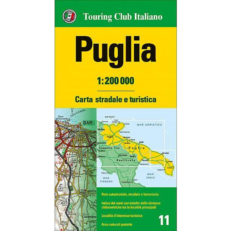 Puglia = Apulia = Apulien = Pouilles Road Map