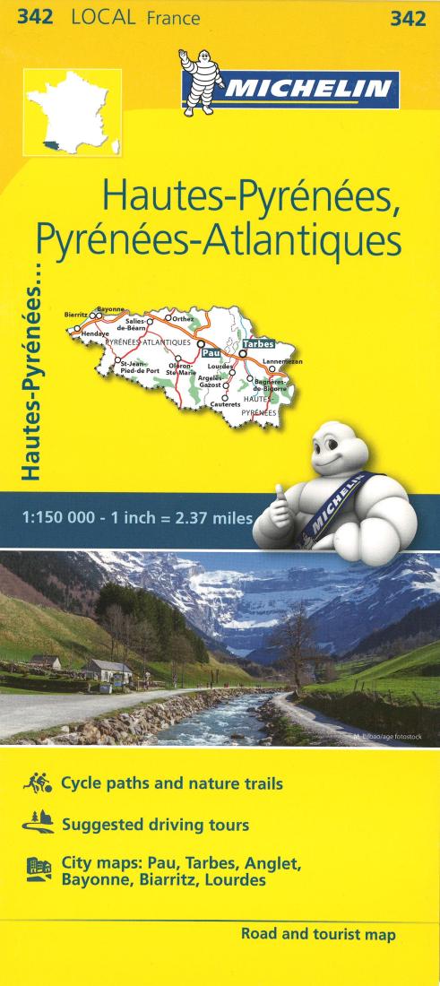 Hautes-Pyrènèes, Pyrènèes Atlantiques: Road And Tourist Map = Hautes-Pyrènèes, Pyrènèes Atlantiques: Carte Routière Et Touristique