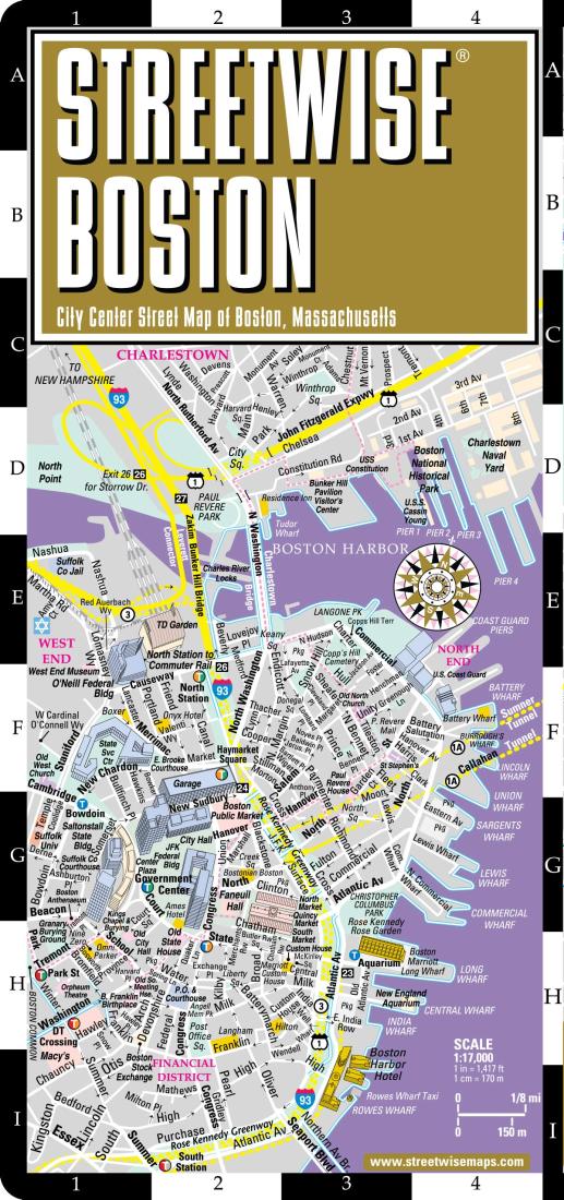 Streetwise Boston Travel Map