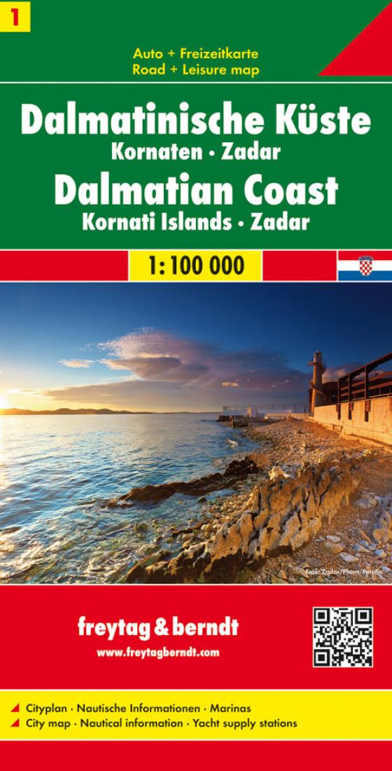 Dalmatinische Küste: Kornaten: Zadar = Dalmatinski Obala: Kornati: Zadar = Dalmatische Kust: Kornaten: Zadar Travel Map