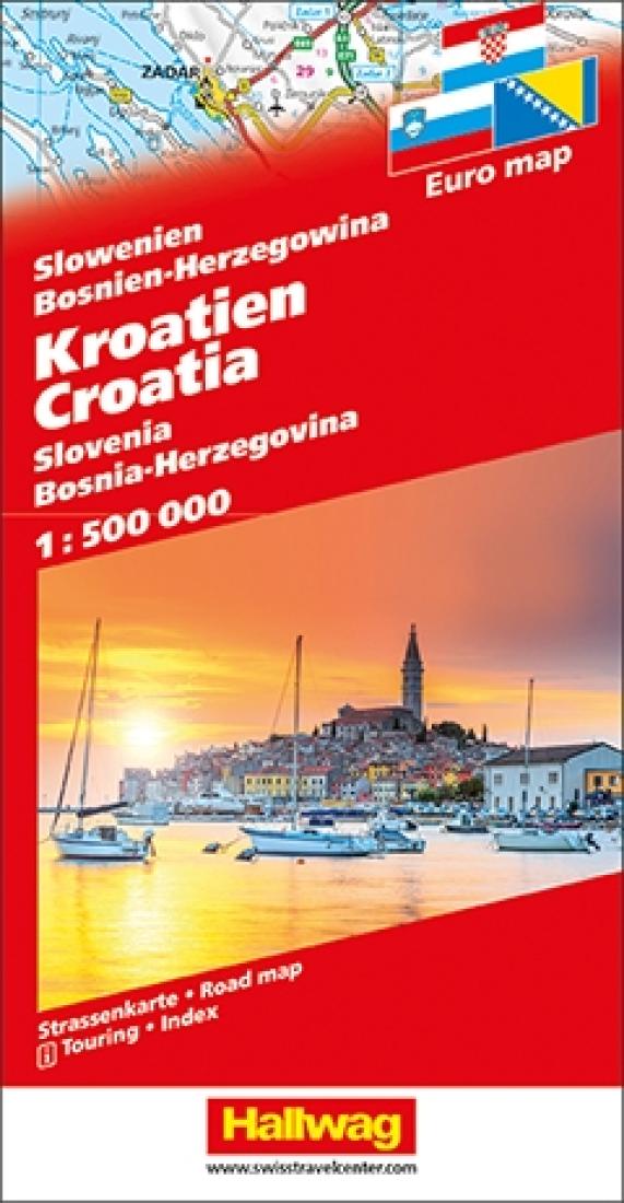 Slowenien Bosnien-Herzegowina Kroatien = Croatia, Slovenia, Bosnia-Herzegovina: Road Map = Slovénie Bosnie-Herzégovine Croatie = Slovenia Bosnia-Erzegovina