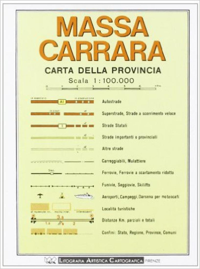 Massa Carrara: Carta Della Provincia: Scala 1:100.000 Road Map