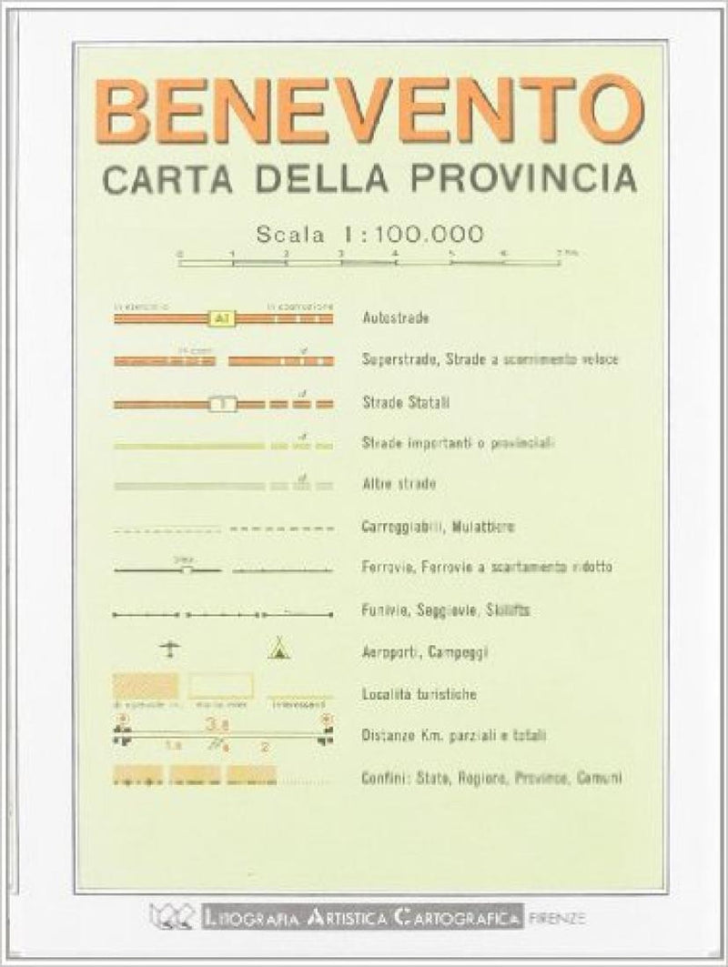 Benevento: Carta Della Provincia Road Map