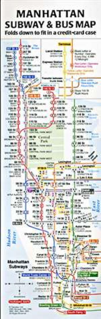 Compact Manhattan Subway And Bus Map