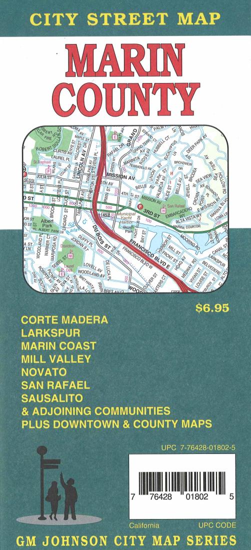 Marin County: City Street Map = San Rafael: Novato: Marin County: City Street Map